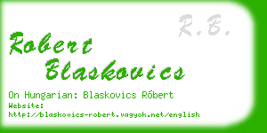 robert blaskovics business card