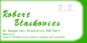 robert blaskovics business card